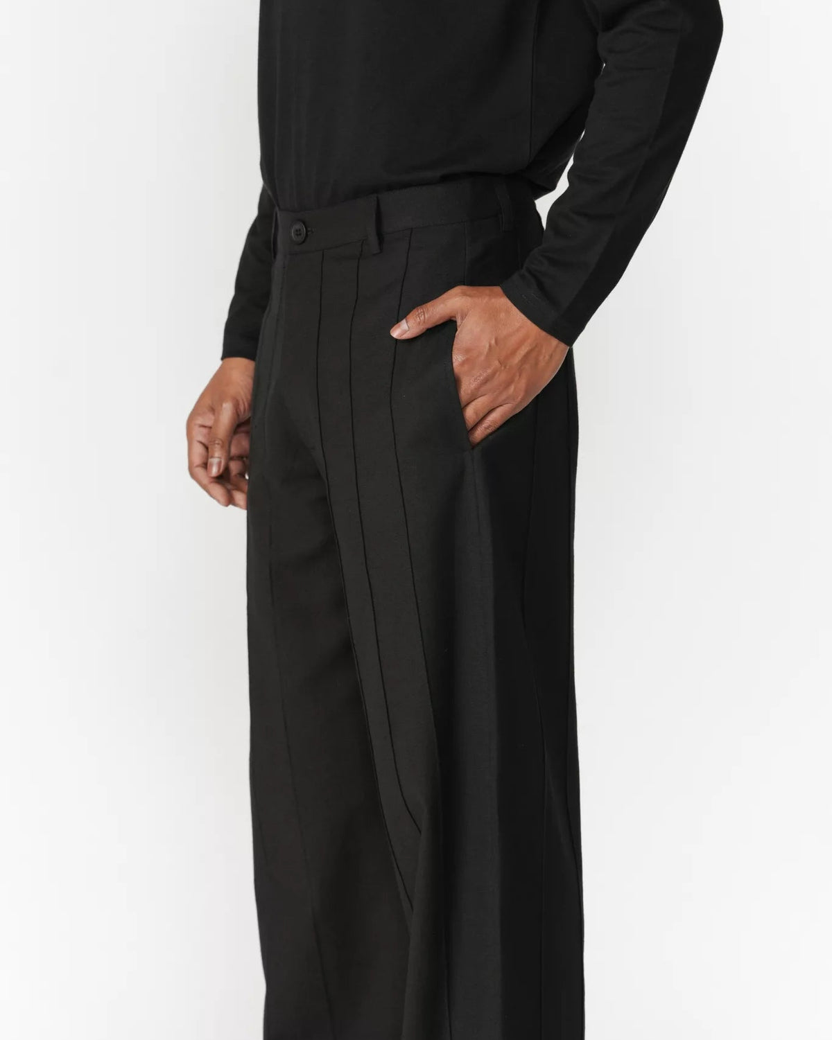 Straight Leg Pin-Tuck Pants
