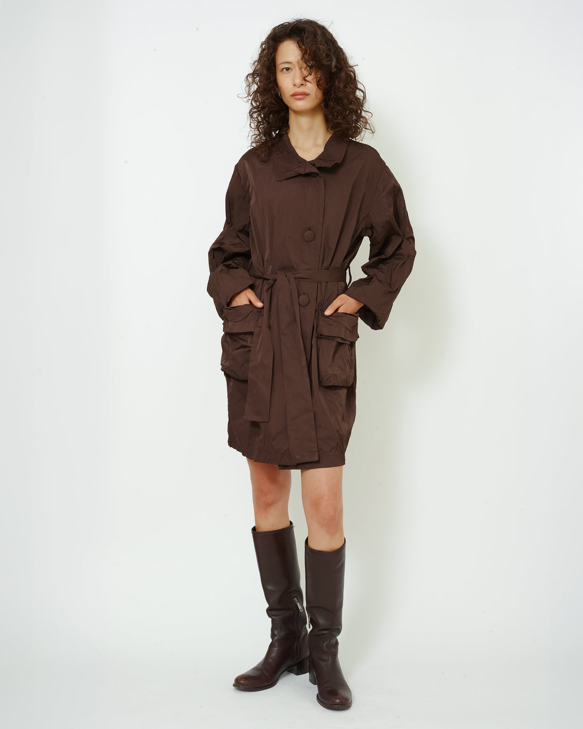 Nutmeg Crinkle Overcoat