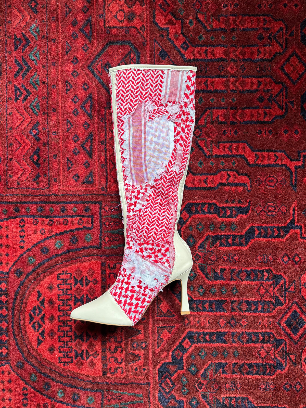 Red Shemagh Covered High Boot