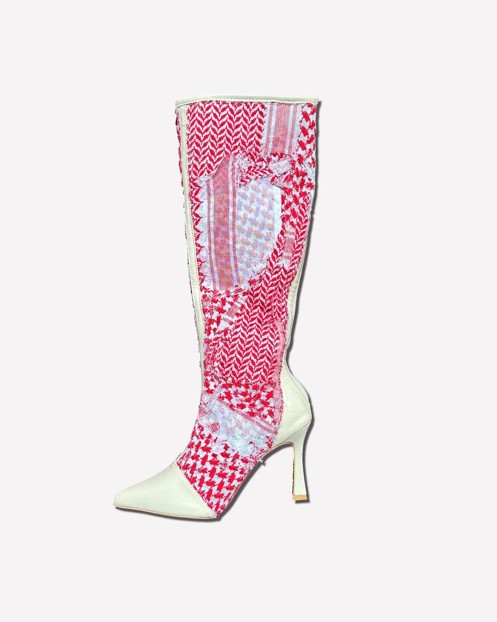 Red Shemagh Covered High Boot